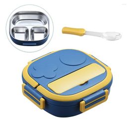 Dinnerware Sets 550ML Kids Baby Portable Lunch Box With Compartment Container Outdoor Picnic Travel Stainless Steel Anti Slip School