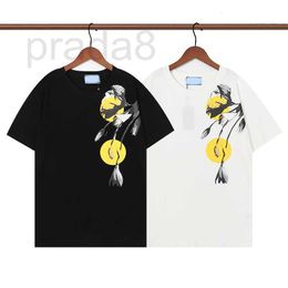 Men's T-Shirts Designer Summer Men tee luxury tshirt Classic Triangle label Floral print on chest fashion women short sleeve flower t shirts casual t-shirt tops 44YB