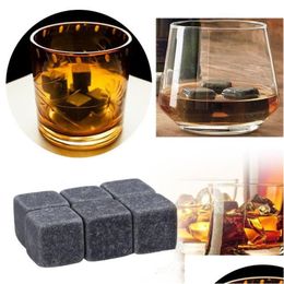 Bar Tools 6 Pcs/Bag Natural Whiskey Stones Frozen Ice Wine Stone Ware Supplies Kitchen T9I00468 Drop Delivery Home Garden Dining Barw Dhoxe