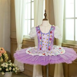 Stage Wear Design Custom Size Color Performance Dance Kids Girls Adult Woman 7 Layers Pre-professional Purple Ballet Tutu