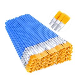 Painting Pens 120Pcs Flat Round Paint Brushes Set Kids Brush Small Essential Props For Art Acrylic Oil Watercolour 230706