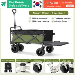 Hand Carts Trolleys Outdoor Camping Aircraft Wheeled Cart Foldable Hand Pushing Camping Trailer Pull Rod Rear Waggon Cart for Camping Picnic Trolley 230706