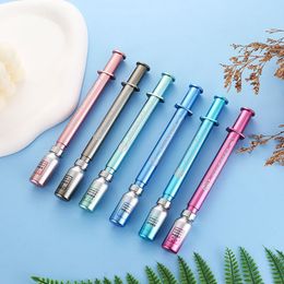 Gel Pens 12Pcs Luminous Syringe Modelling Neutral Pen Gel Signature Pens Students Nurse Gift Stationery 230707