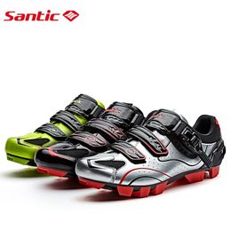 Footwear Santic Mtb Cycling Shoes for Men Spd Mountain Bike Lock Shoes Bike Accessories Breathable Selflocking Shoes