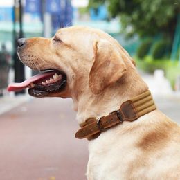 Dog Collars Cowhide Collar Large Tactical Leather Accessories