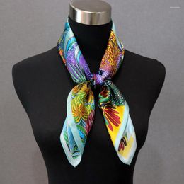 Scarves Square Scarf Real Silk For Women House Bandana Neck Hairscarf Spring Kerchief Female Summer Headband Foulard