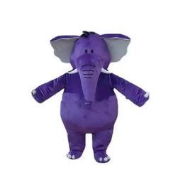 halloween Purple Elephant Mascot Costumes Cartoon Character Outfit Suit Xmas Outdoor Party Outfit Adult Size Promotional Advertising Clothings