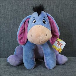 Stuffed Plush Animals Free Shipping 37cm Blue Eeyore Donkey Stuffe Animal Soft Plush Toy Doll Boy Birthday Children Gift L230707