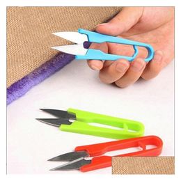 Scissors Mini Sewing Portable Cutting Thread U-Shape Scissor Cross Stitch Home Clipper Tailor Clothing Mticolor Drop Delivery Garden Dhjpi