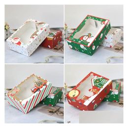 Party Favour Christmas Gift Box Santa Papercard Kraft Present Favour Baking Cake Muffin Paper Packingt2I52783 Drop Delivery Home Gard Dhnoz