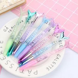 Gel Pens Creative 10pcs Neutral Pen Cartoon Mermaid Signature 0.5mm Pen Cute Girl Water-based Quicksand Writing Stationery School Supplie 230707