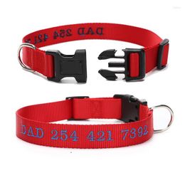 Dog Collars Personalized Collar Custom Pet Nylon Embroidery Name Phone Number Free Engraved For Small Medium Large Dogs