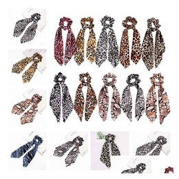 Party Favor Leopard Print Hairband Scrunchie Bohemian Elastic Big Bow Ubber Ropes Girls Hair Ties Accessories Drop Delivery Home Gar Dhnto