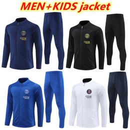 2023 PSGs adult tracksuit long zipper jacket kit Survetement 22 23 24 psgs chandal futbol MBAPPE football jackets tracksuits soccer training suit men kids set