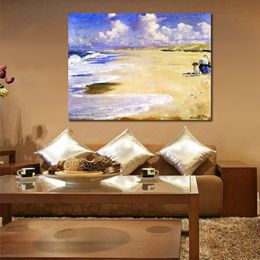 Handmade Beach Landscape Canvas beach canvas art by Stenbjerg Peder Severin Kroyer - Perfect for Bedroom Decor and Seascape Artwork