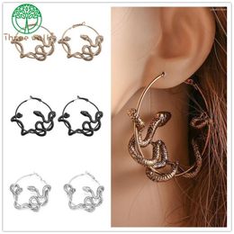 Dangle Earrings E147 Personality Gothic Cool Punk Antique Animal Black Snake Crazy Twining Hoop Party Jewellery