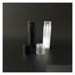 Storage Bottles Jars 3Color 5Ml Cosmetic Empty Chapstick Lip Gloss Lipstick Balm Tube And Caps Container Black White Transparent C Dhtub