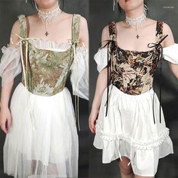 Belts Street Wear Corset Sleeveless Tops Women Top Shaper Modeling Strap Vintage Floral Print Bustiers