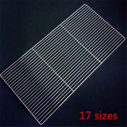 BBQ Tools Accessories barbecue bbq net square grid cooking grill stainless steel mesh Bar Baking Cooling Frame Fire Flat Chicken Duck Mesh 230706