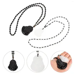 Pendant Necklaces 2 Pcs Skirt Chain Choker Women Pendants Jewelry Delicate Aesthetic Imitation Jade Ladies