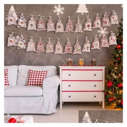 Christmas Decorations Tree Hanging Small Cloth Bag Advent Calendar Gift Loved By The Children T2I51311 Drop Delivery Home Garden Fes Dhxa8