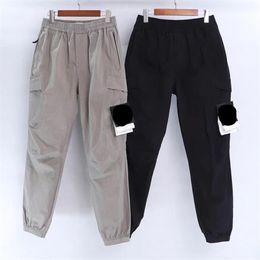 21SS Men Cotton Pants Basic Compass Badge Embroidered High Quality Tooling Pocket Trousers Sport Wear Casual Pants290y