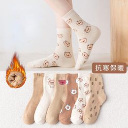 Women Socks Cute Cartoon Anime High Quality Bear Kawaii Ladies Warm Harajuku Animal Cotton Sports Autumn Winter Tube