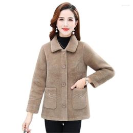 Women's Fur Autumn Winter Short Mink Coat Women 2023 Loose Pure Colour Outerwear Turndown Collar Single-Breasted Jacket Female