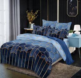 Bedding Sets Color Geometric Duvet Quilt Cover Bed Oversize Deluxe 3D Set