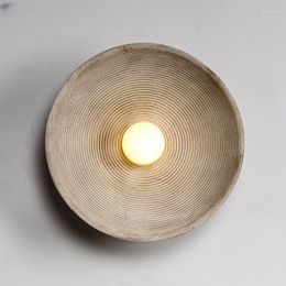 Wall Lamp Steadlong Nordic Retro Wood Grain Lamps For Bedside Study Dining Room Corridor Round Indoor Deco G4 Sconce Lights Fixtures