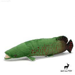 Stuffed Plush Animals Giant Arapaima Gigas High Fidelity Anime Cute Pirarucu Plushie Fish Plush Toys Lifelike Animals Simulation Stuffed Doll Toy Gift L230707