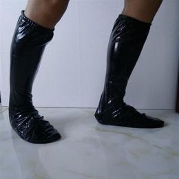 New Lycra spandex Shiny Metallic Wet Look PU Leather PVC Costumes Cosplay Party Halloween Foot cover sleeve Socks221M