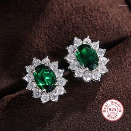 Stud Earrings 7 Colour Flower Zircon 925 Silver Needle Woman Fashion Exquisite Stones Flowers Lovely Princess Jewellery