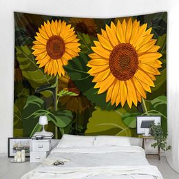 Tapestries Simple flower tapestry style carpet wall hanging bedspread dormitory living room bedroom decoration