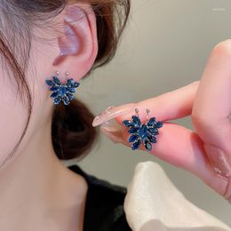 Stud Earrings DREJEW Shiny Zircon Butterfly For Women Girls Retro Piercing Jewelry Accessories In Girlfriend Birthday Gifts