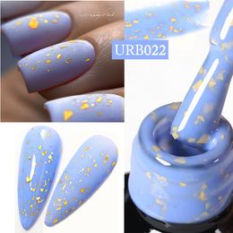 Nail Polish UR SUGAR Blue Colour Rubber Base Gel Nail Polish Gold Glitter Base Gel Top Coat Soak Off UV LED Gel Nail Art Varnish Manicure 230706