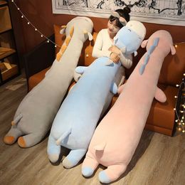 Stuffed Plush Animals 160CM Cute Soft Long Sheep Cattle Pillow Plush Toys Stuffed Hippo Office Nap Sleep Long Pillow Cushion Gift Doll for Kids Girls L230707