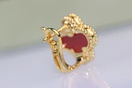 V gold material special flower with nature stone stud earring for women wedding gift Jewellery have stamp box PS7246B