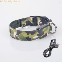 Dog Collars USB Rechargeable Collar Light Luminous Flashing Glowing Bright Nylon Electronic Pet Reflective LED Night Safety