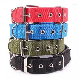 Dog Collars Nylon Solid Pet PP Adjustable Neckband Padded Collar Soft Durable For Small Medium Large Dogs Cats Pets Supplies