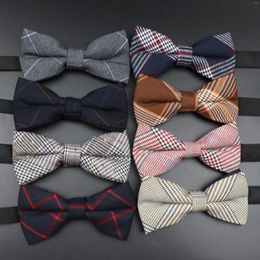Bow Ties Men Fashion Classic Plaid Bowtie Neckwear Adjustable Shirts Bowknot Butterfly Cravats For Wedding Party Gift