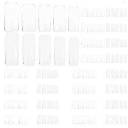 False Nails 500 Pcs Pro Tools Press Bulk Fake Clear Set Extension Tips Full Coverage Kit