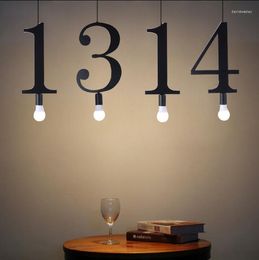 Pendant Lamps Digital Chandelier A Single Bar Restaurant Decoration Lights Clothing Store Coffee Shop Milk Tea Front Desk Lamp.