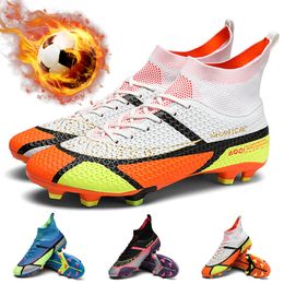 Safety Shoes Long Spikes Men Soccer FG High Ankle Football Boots Nonslip Kids Cleats Grass Training Footwear Futsal Soocer 230707