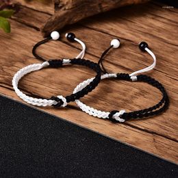 Charm Bracelets Handwoven Black White Couple Bracelet Female Simple Personality Korean Version A Pair Lover's Fashion Student Hand Rope