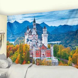 Tapestries Golden Hall Scene Home Decoration Art Tapestry Decoration Yoga Mat Living Room Bedroom Tapestry