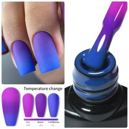 Nail Polish LILYCUTE Colour Changing Thermal Gel Nail Polish Winter Purple Red Colours Semipermanent Nail Art Varnish 230706