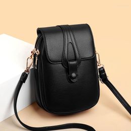 Evening Bags Authentic Leather Tactile Feel Pu Women's Mobile Phone Women Shoulder Messenger Bag All-Match Middle-Aged Mother