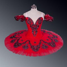 Red Ballet Tutu Adult Professional Ballet Tutu Costumes Performance Girl's Mulberry Swan Lake Ballet Costumes Sleep Beauty Bl279u