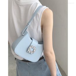 Evening Bags Elegant Shoulder Bag For Women Pu Leather Underarm Female Summer Chain Crossbody Blue Handbags Bolsa